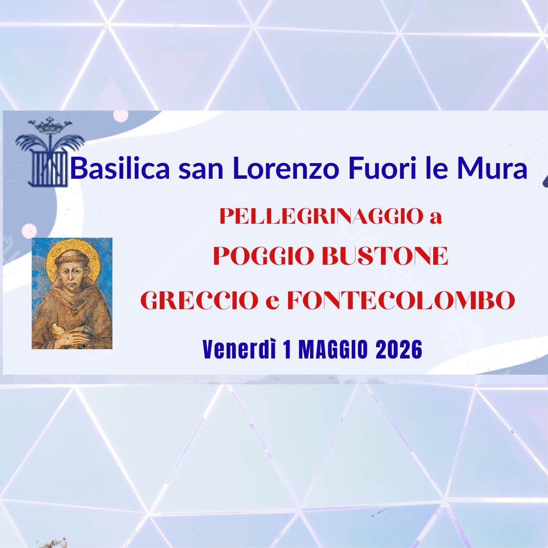 Pellegrinaggio Valle Santa Reatina (1 maggio 2026)